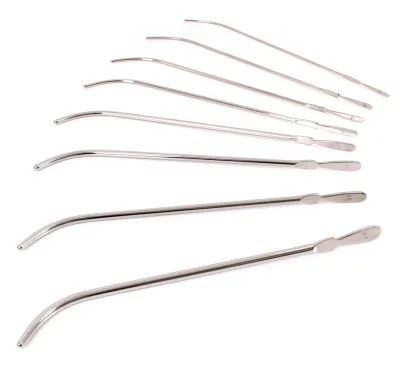 Lot de 8 Tiges d'urètre courbées VAN BUREN 22cm - Diamètres 3 à 7mm