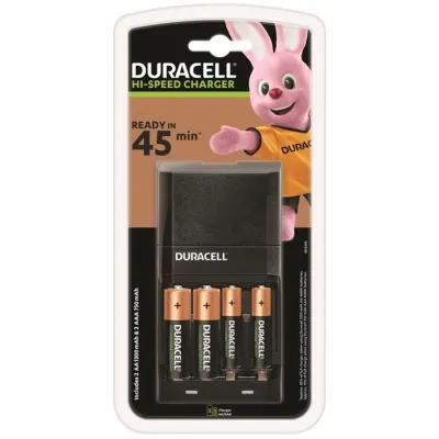 Chargeur rapide 45 min + 2xAA + 2xAAA 1700/750mAh - Duracell