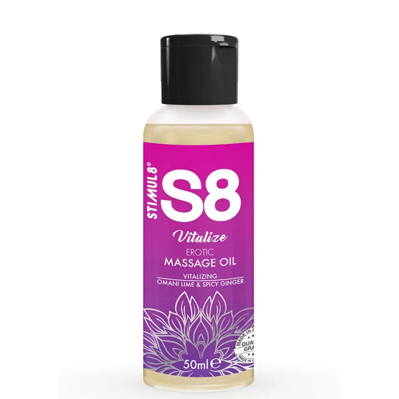 Huile Massage Érotique S8 Vitalize Citron Vert 50ml - Stimul8