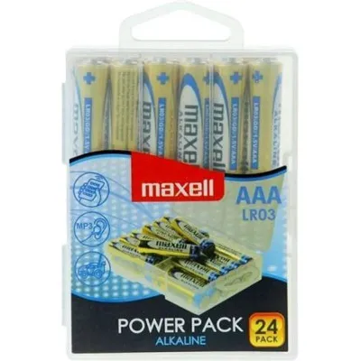 Piles Alcalines AAA LR03 Pack 24 Unités - Maxell