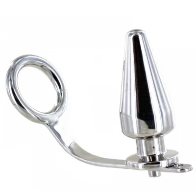 Cockring Metal Hard Anneau Acier avec Plug Anal 50mm