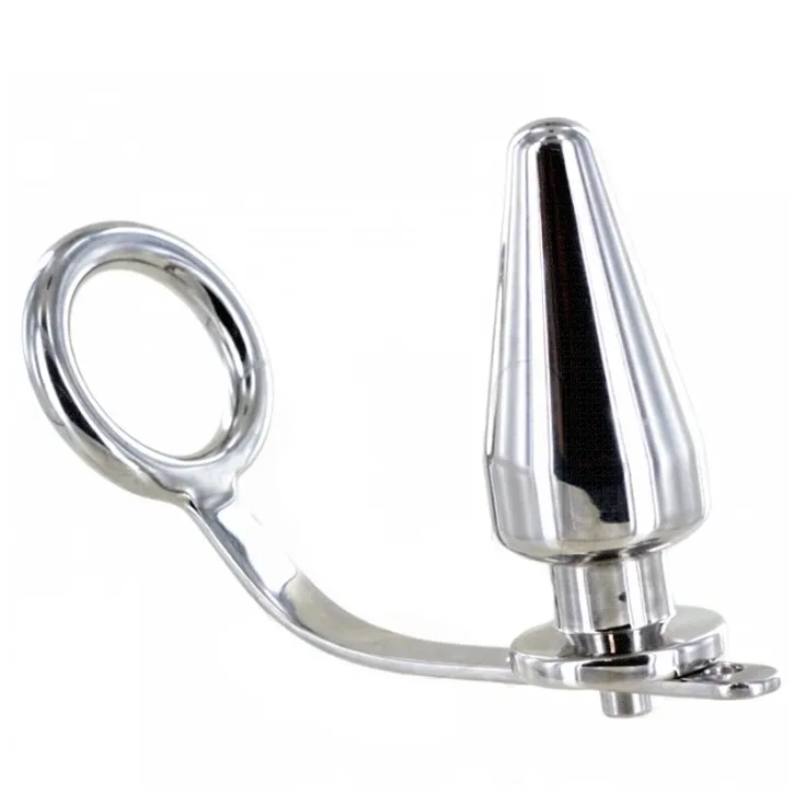 Cockring Metal Hard Anneau Acier avec Plug Anal 50mm