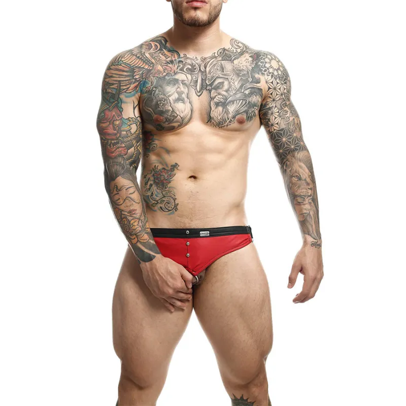 Jockstrap Cockring Dungeon Rouge Clous Métalliques - MOB