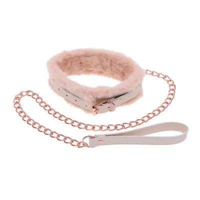 Sportsheets – S&M Peaches ‘n CreaMe Collier en Fourrure & Laisse – Crème