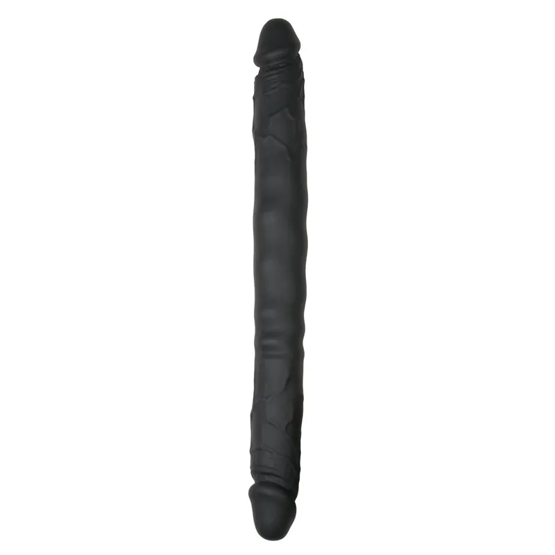 Gode réaliste à double extrémité Noir - 40 cm