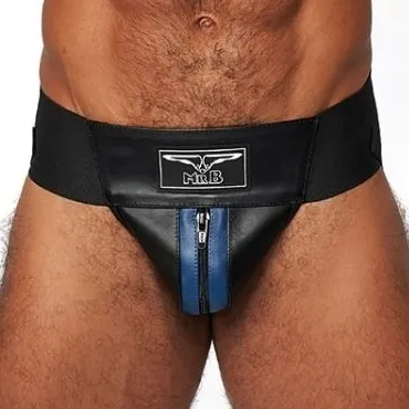 Mr B - Mister B Jockstrap en cuir Mister B Noir-Bleu