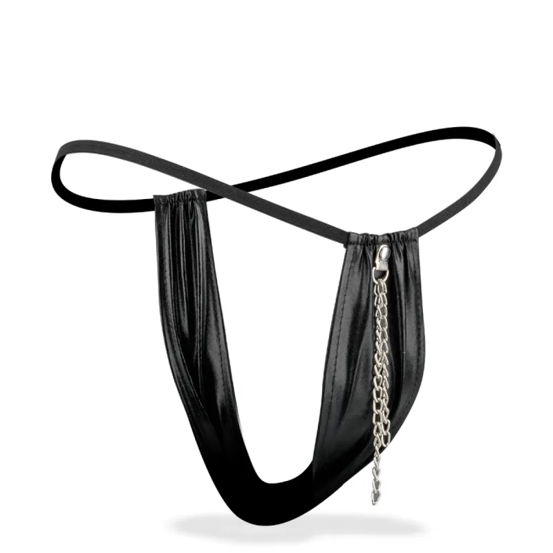 String brillant avec chaînes en métal