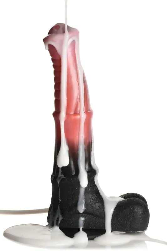 Creature Cocks - Centaure Explosion Gode en Silicone Éjaculateur - Noir/Rouge