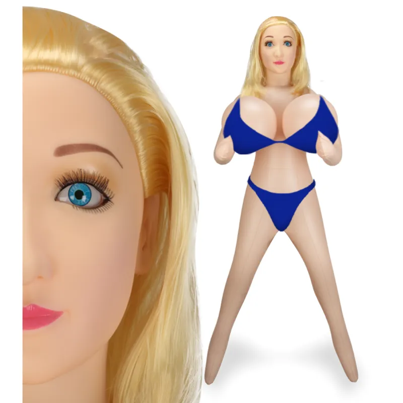 Poupée gonflable poitrine XXL blonde tête 3D Belinda