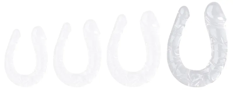 Double Gode Transparent U JELLY XL 19 x 5cm