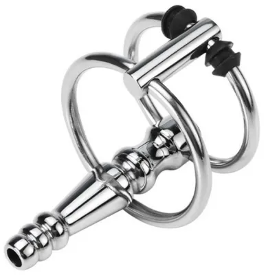 Plug d'urètre percé RIBBED RINGO 4cm - Diamètre 10mm