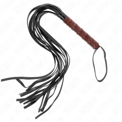 Martinet BDSM poignée acajou 53 cm - Kink