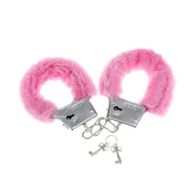 Menottes bondage en fourrure rose - Diablo Picante