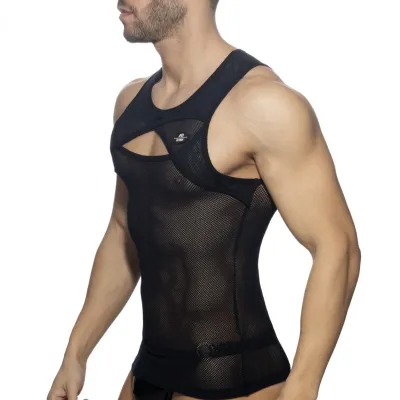 AD Fetish Débardeur CROSSED MESH Noir