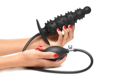 Master Series - Plug Anal Gonflable Côtelé - Noir