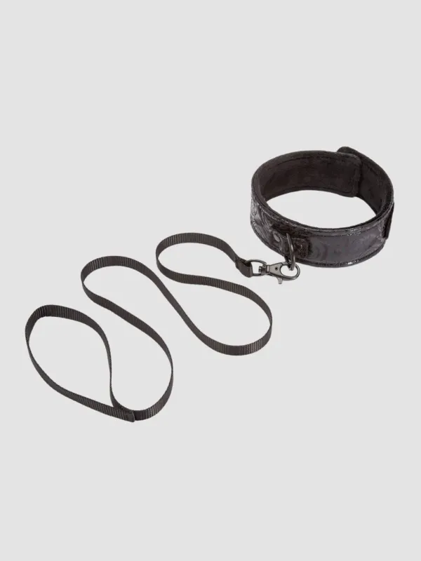 Collier et Laisse Black Rose