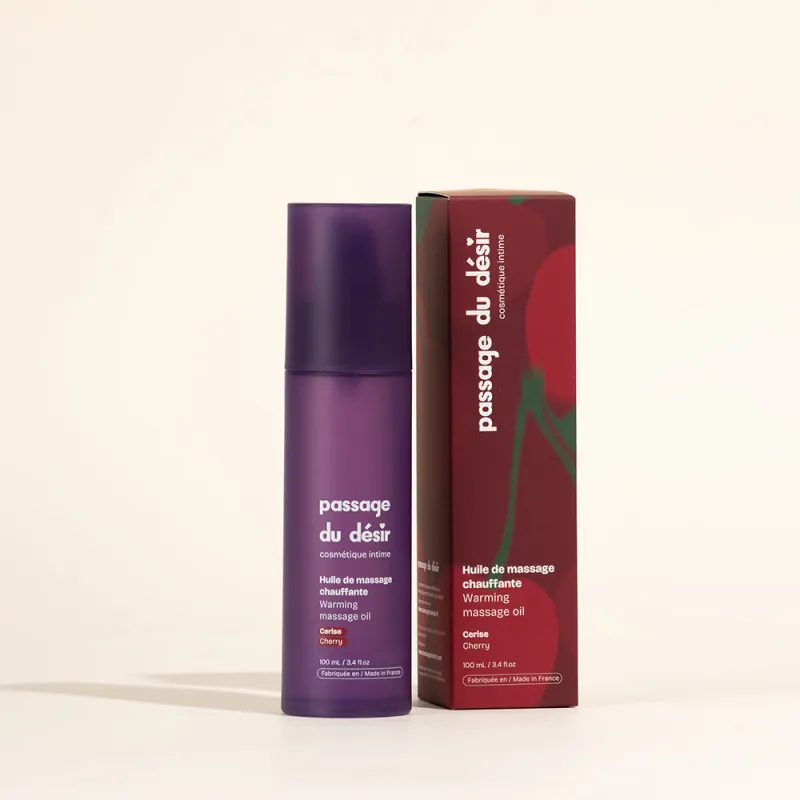 Huile de massage gourmande et chauffante -   Cerise