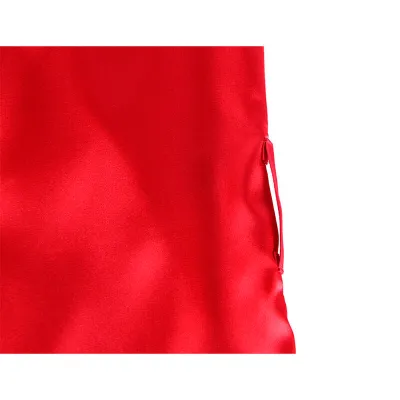 Caraco dos transparent en dentelle et string rouge/noir S/M - Subblime
