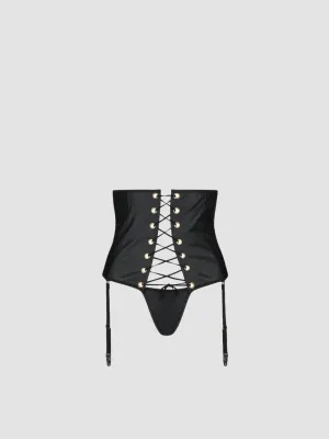 Porte-Jarretelles & String Celine Leather Collection Noirs