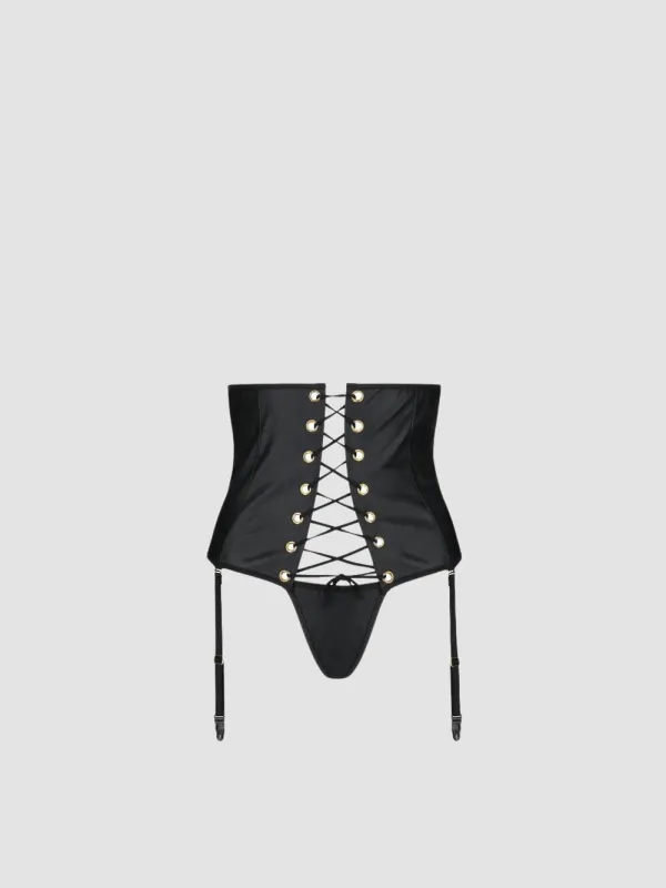 Porte-Jarretelles & String Celine Leather Collection Noirs
