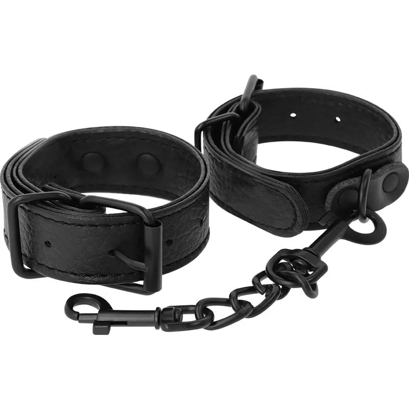 Menottes Bondage Simili Cuir Noir - Darkness