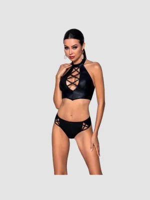 Ensemble 2 Pièces Nancy Cuir Leather Collection Noir