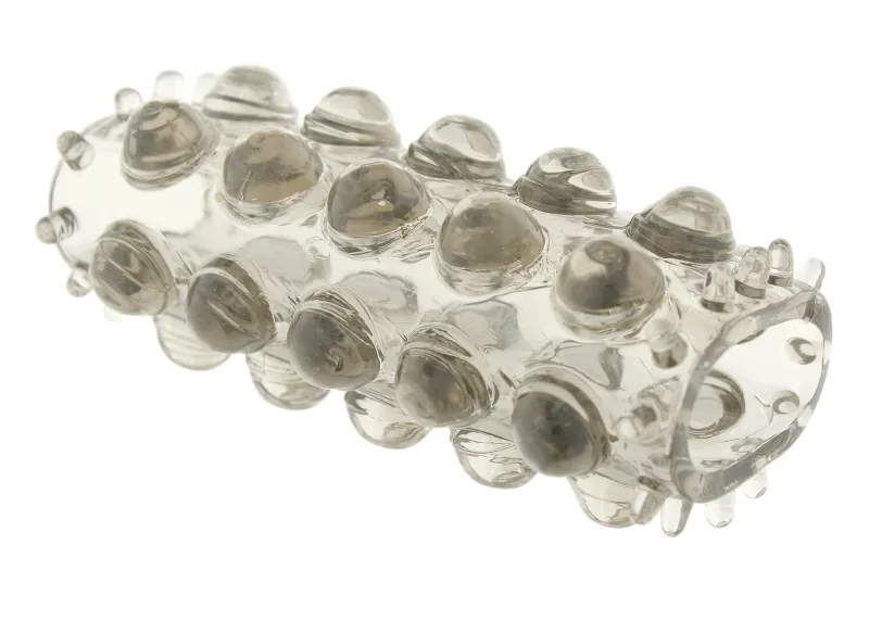 Gaine de pénis perlée POWER STRETCHY 7cm Grise