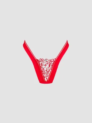 String Larisya Broderie Rouge
