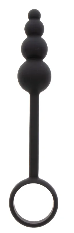 Cockring Plug anal BEADS RING 8.5 x 3.5 cm Noir