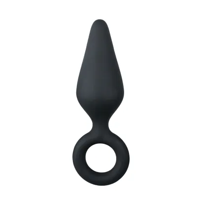 EasyToys - Plug anal noir avec anneau - Medium