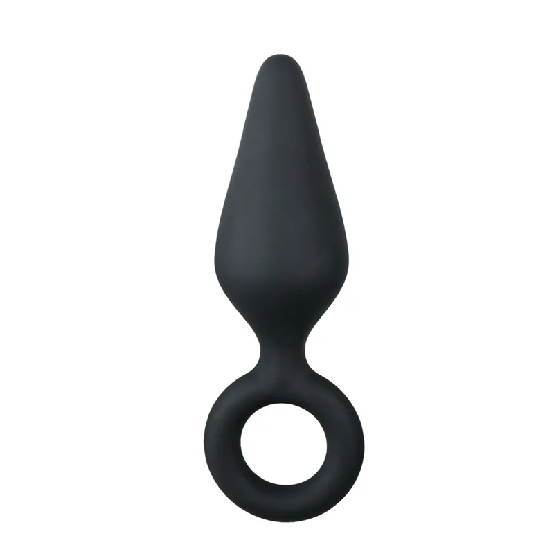 EasyToys - Plug anal noir avec anneau - Medium