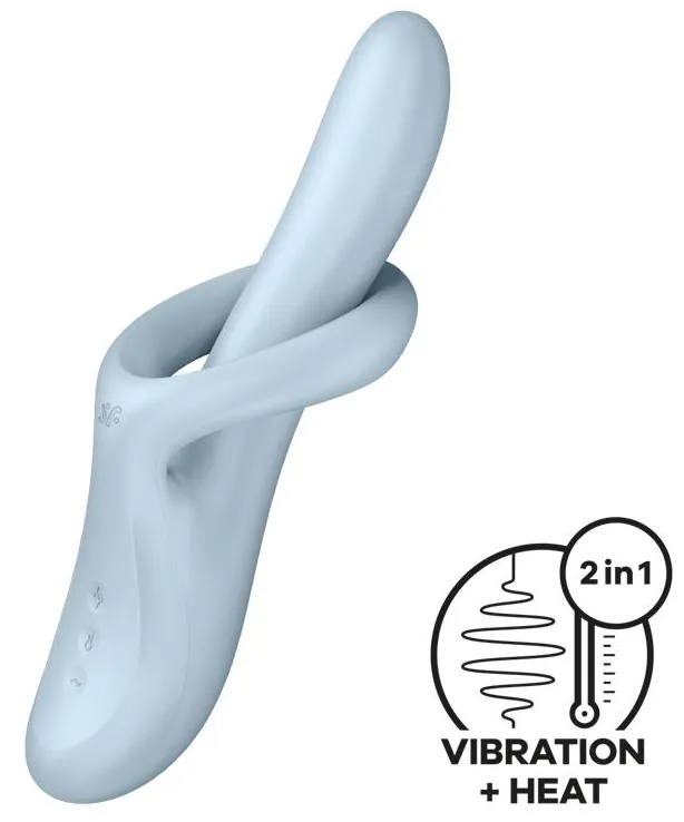 Vibro Rabbit HEAT FLEX 4 7 x 3cm Bleu