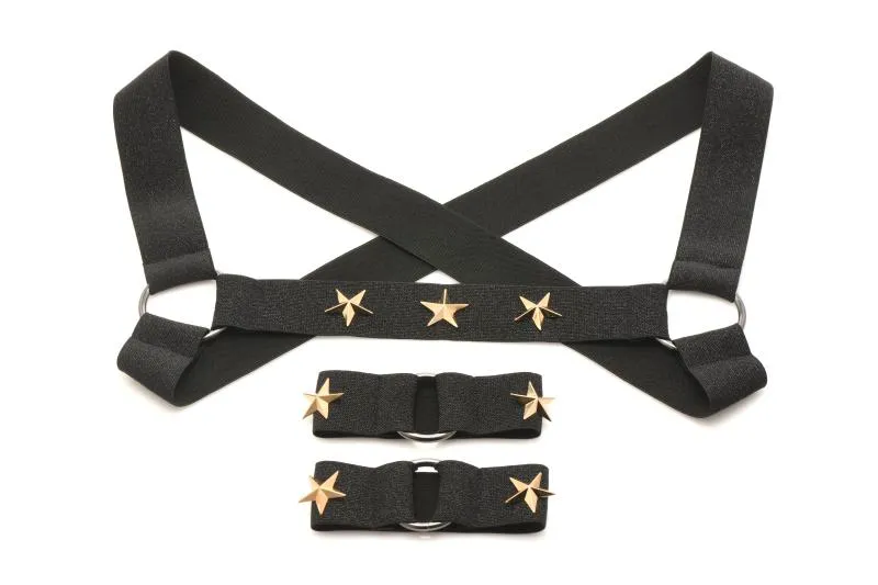 XR Brands - Harnais de Poitrine avec Brassards - Noir