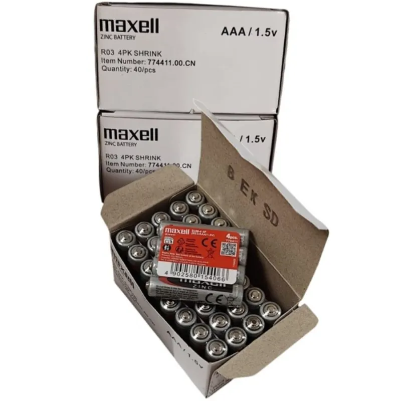 Piles AAA Manganèse R03 pack de 4 - Maxell