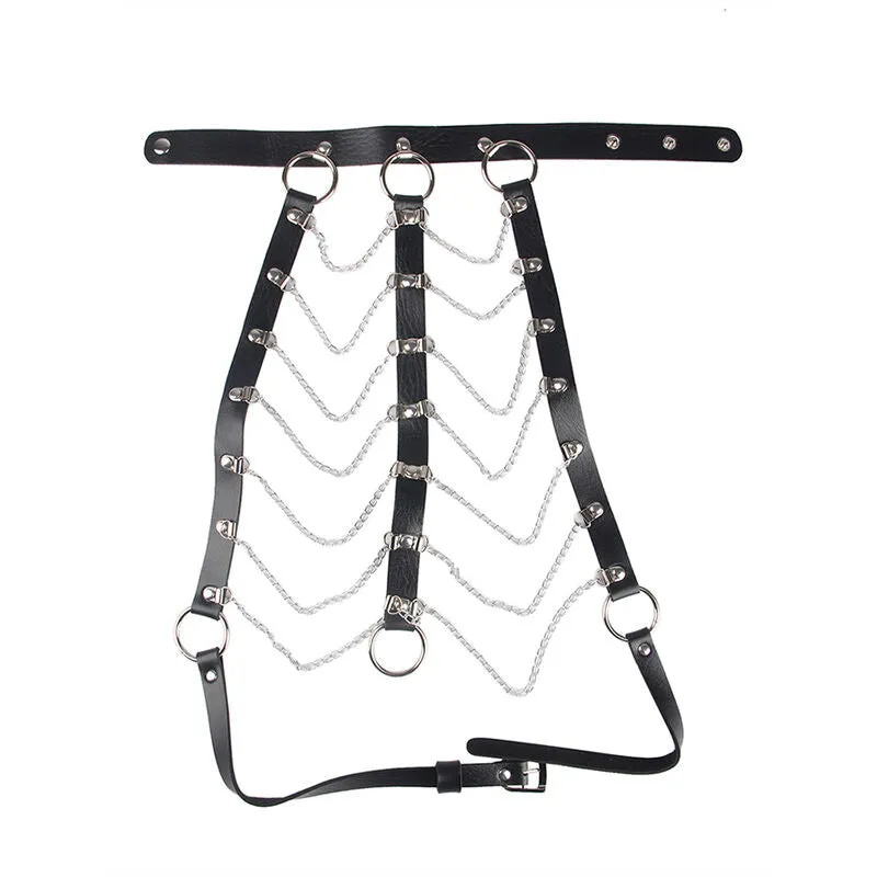 Harnais Poitrine Chaîne S Cuir Noir Taille Unique - Subblime