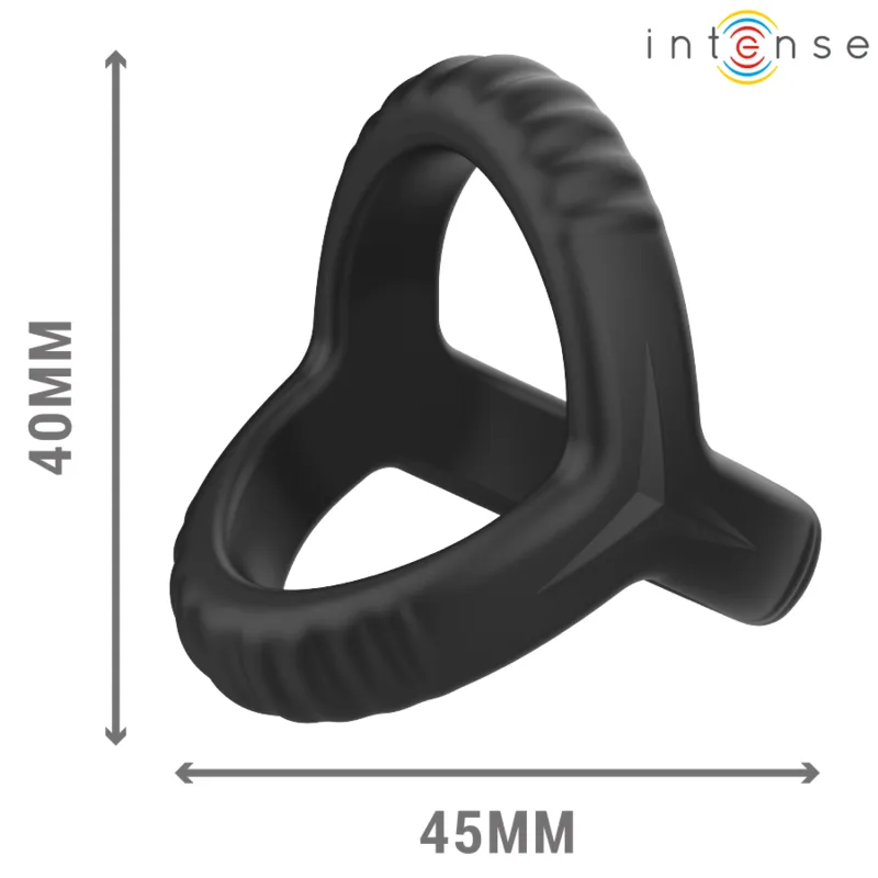Anneau Pénien Double Carson Silicone Noir - Intense