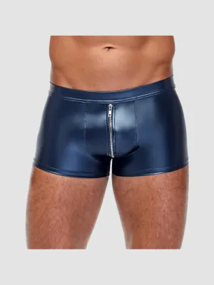 Boxer zip métallique bleu