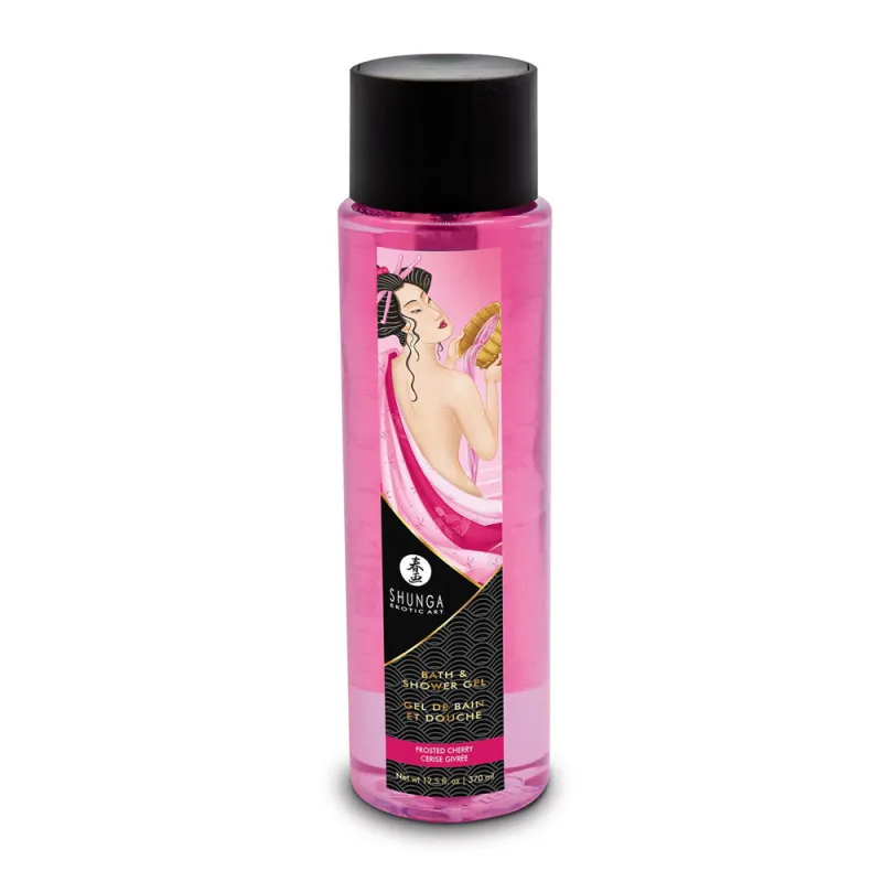 Gel de bain et douche comestible Shunga -   Cerise