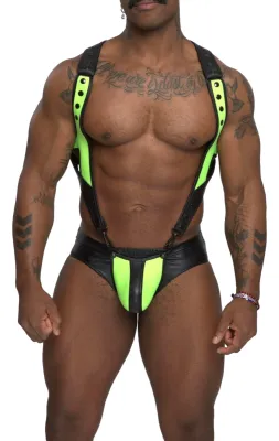 Sparta's Harness Body Slip NETTUNO Sparta's Harness Noir-Jaune fluo