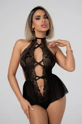 Christine - Lace Cut-Out Teddy Liza