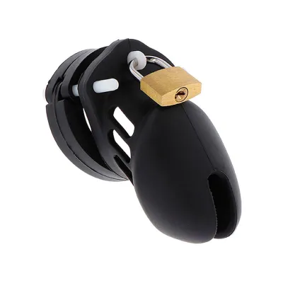 Cage de chasteté en silicone noire taille S - Hidden Desire