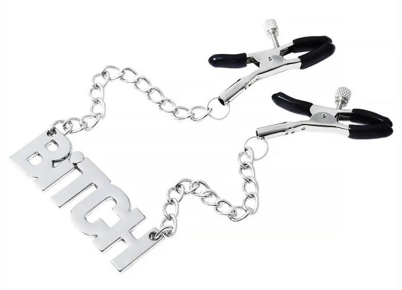 Pince-tétons avec plaque BITCH 40cm