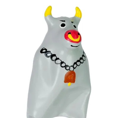 Préservatif Fantaisie Peint Main Taureau Gris XL - Condomerie