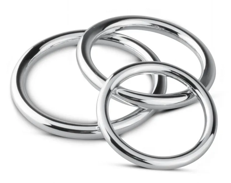 Lot de 3 Anneaux péniens en métal SINNER RINGS 40 à 50mm