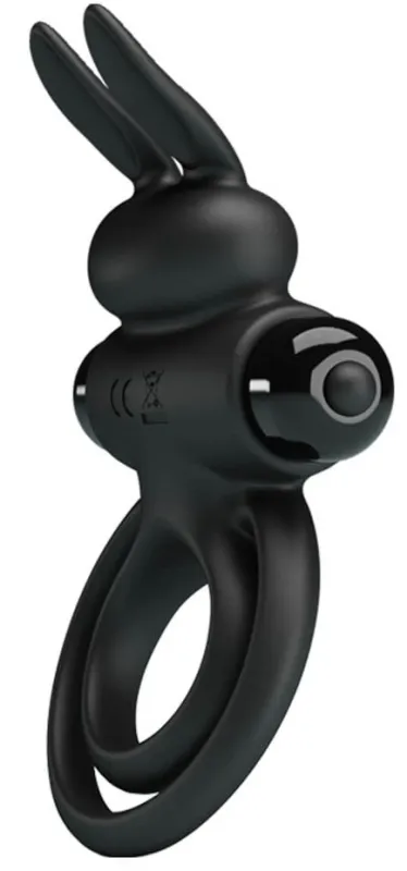 Anneau pénien vibrant DICK RABBIT Pretty Love 25mm Noir