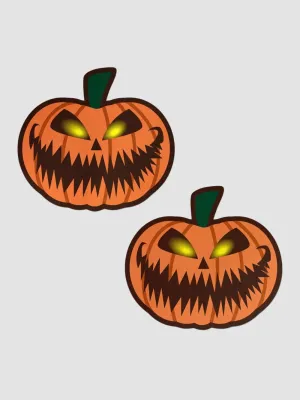Caches-Tétons Citrouille Terrifiante Halloween