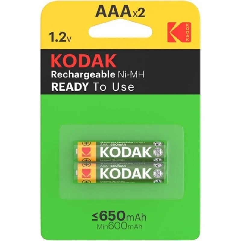Piles Rechargeables AAA HR03 650mAh Blister x2 - Kodak