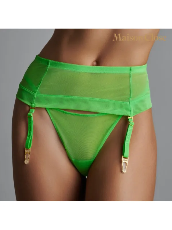 Porte-Jarretelles Corps à Corps Néon Vert Fluo