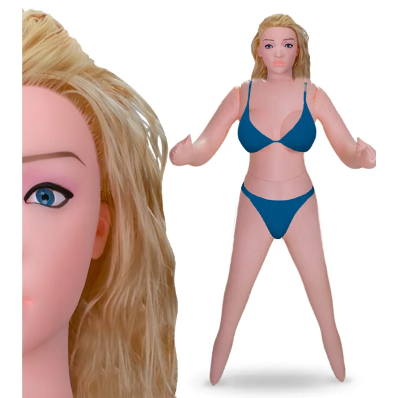 Poupée gonflable vibrante réaliste blonde Paulina