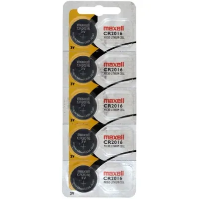 Piles Bouton Lithium CR2016 3V Pack de 5 - Maxell